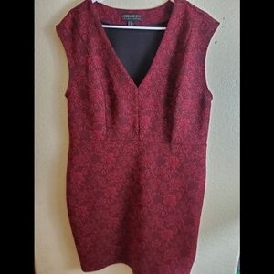 Forever 21 Plus Red Embroidered Bodycon Dress
